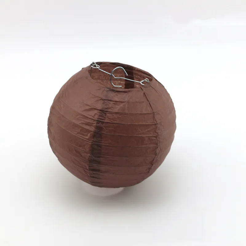 Paper Lantern Folded Round Lantern Ornament - Coffee