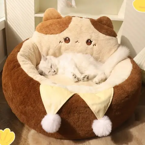 Cats Sofa Dogs Bed Round Cat Pad Mattress Winter