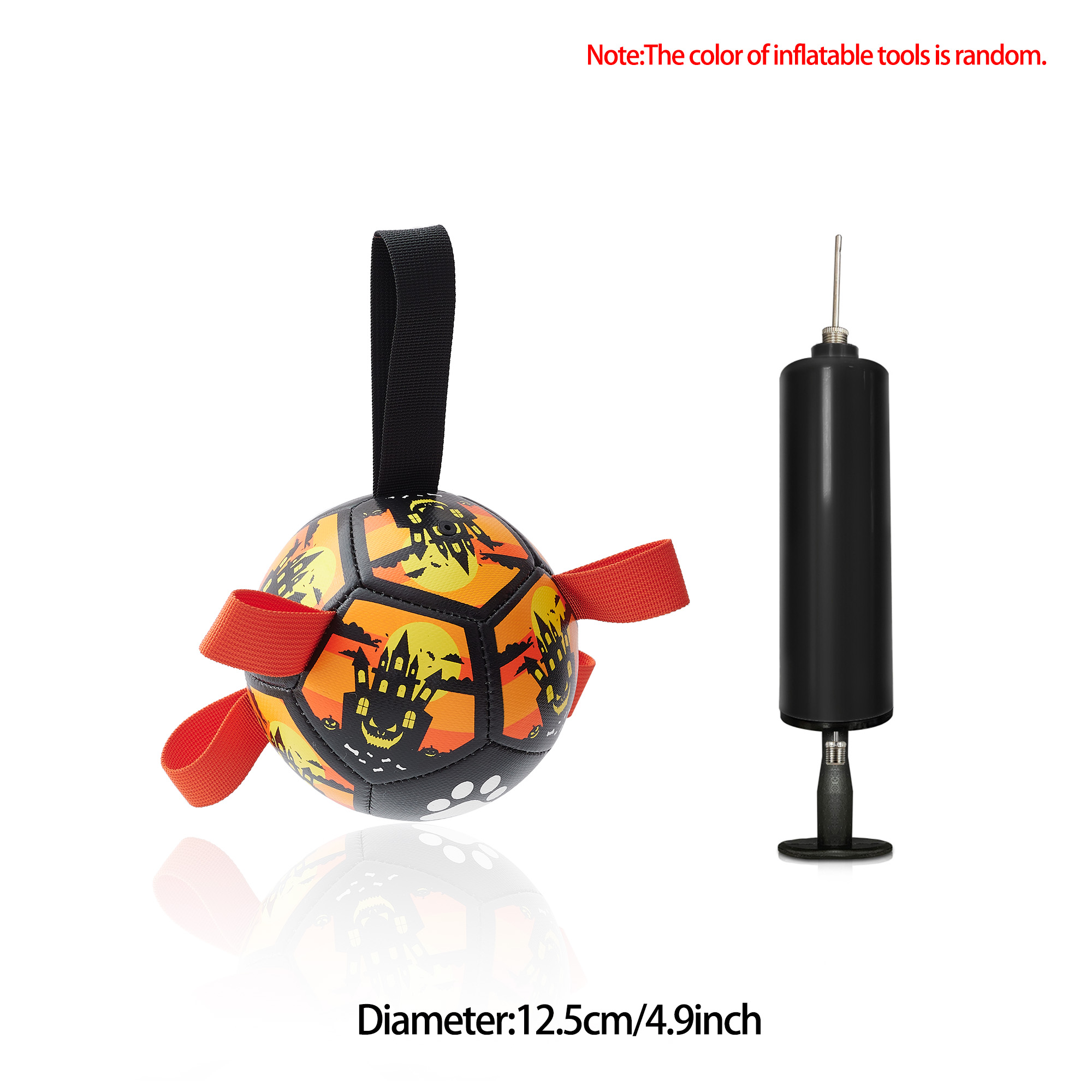 Interactive Dog Soccer Ball with Straps, Small Dog Toy. Active Play Design:  Experience dynamic play with our Dog Football Toy, featuring nylon tabs for an erratic bounce, perfect for fetching, tossing, and interactive training sessions. Versatile Water P