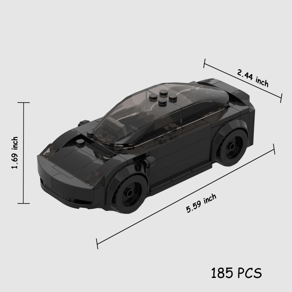 185PCS DIY Black City Car Toy Building Set,Building Bricks Building Blocks,DIY Vehicles For Kids And Adults