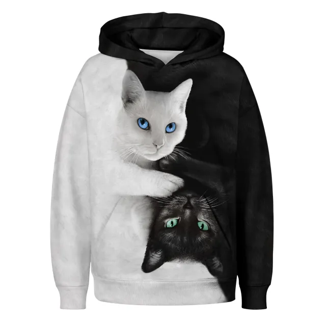 Hooded Long sleeved Sweatshirt Pullover 5 Style S - Shop at LoveMi