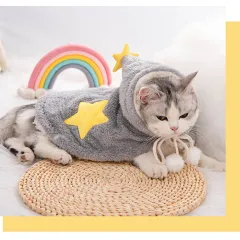 Puppy Cloak Nightgown For Autumn And Winter Plus Velvet Thickening - Grey - View 1