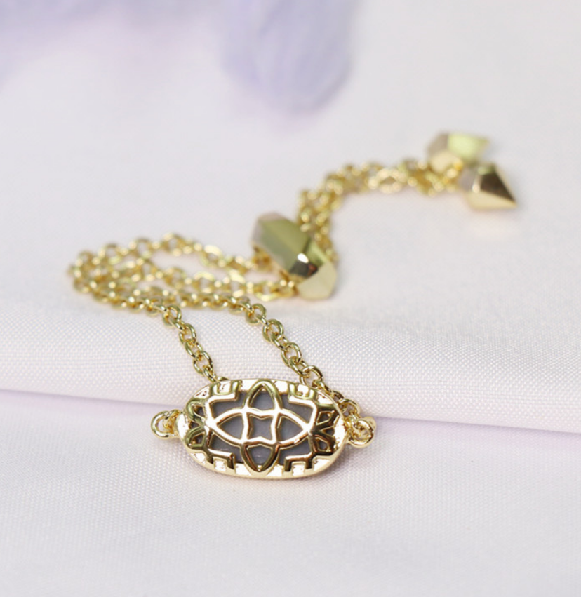 Vug Copper Plated Real Gold Ornament Crystal Tooth Chain Wrist Decorator Pull-out Bracelet