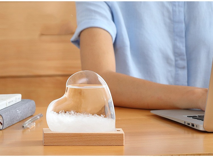 Glass love weather forecast bottle (white)