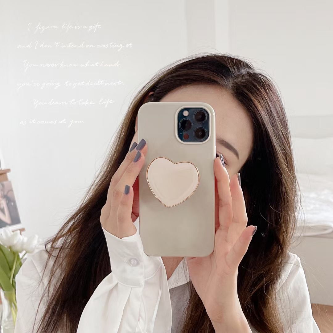 Simple Love Bracket Phone Case Bright Surface - Image 3