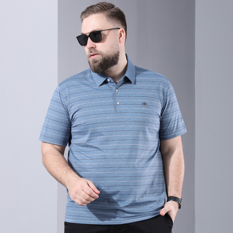 Plus Size Men's Short-sleeved T-shirt With Hot Rhinestones For Fat