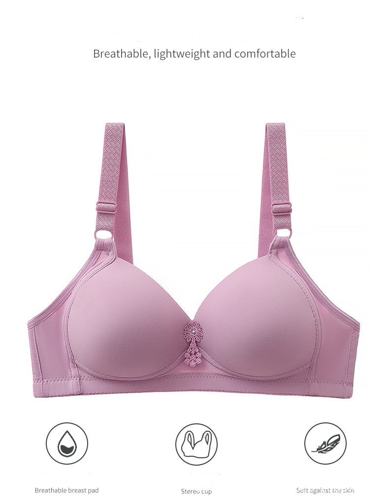 Title 2, Large Size Thin Smooth Bra Wireless Push Up Thr...