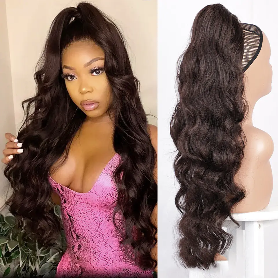 Wig Big Wave Drawstring Ponytail Matte High