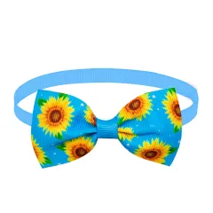 Sunflower Pet Bow Tie Dog Summer Decoration - Blue Bottom Sunflower - View 1