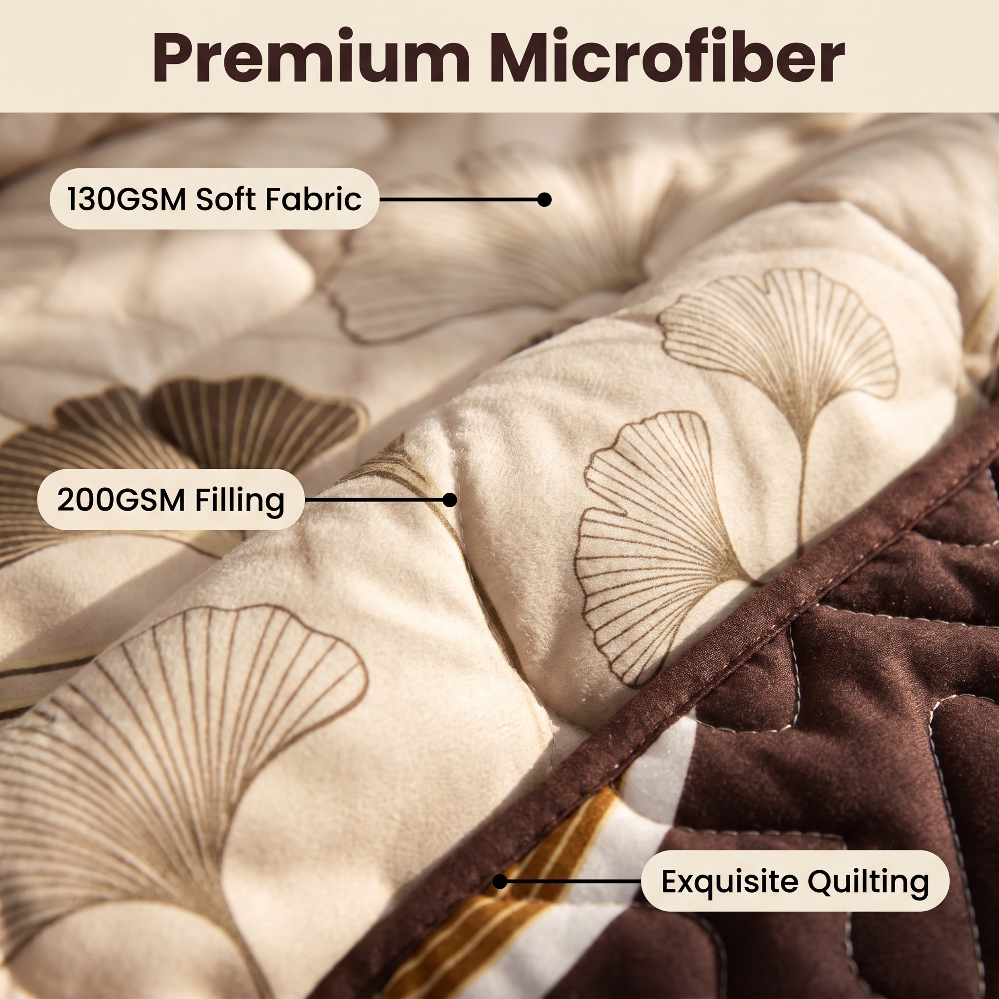 9-Piece Brown And Black Lotus Bedspread And Curtain Set, Reversible Microfiber Bedding Set For Queen And King