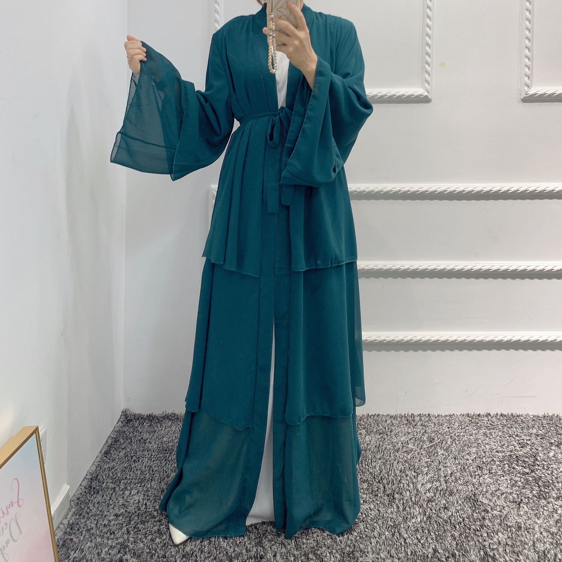 Pearl Chiffon Flowy Maxi Dress