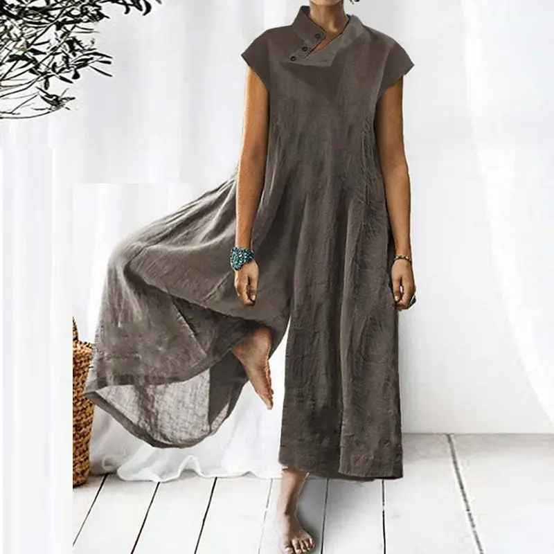 Fashionable Women's Elegant Long Short Sleeved Jumpsuit