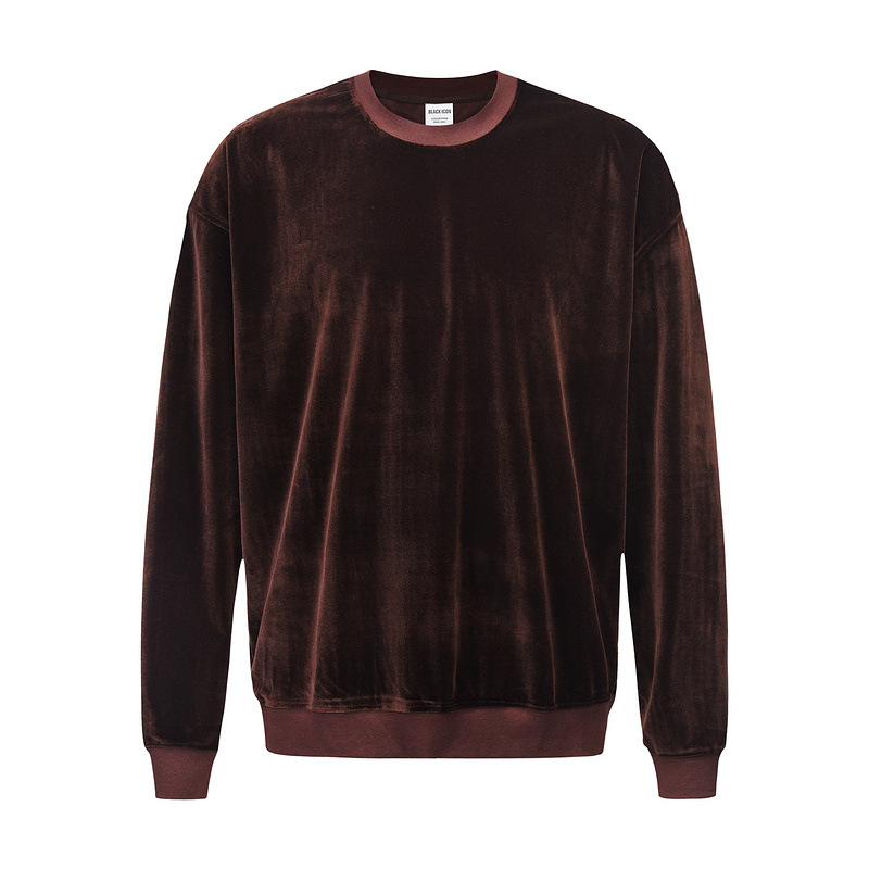 High Street Velvet Round Neck Sweater Gold
