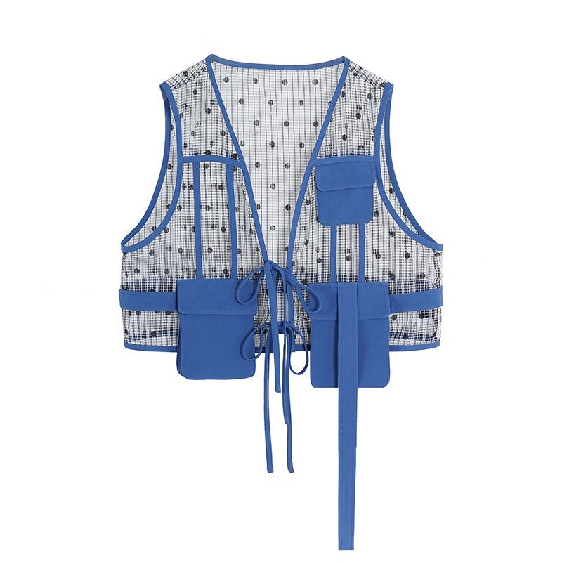 New Style Vest Women's Design Sense Strap Stitching Top
