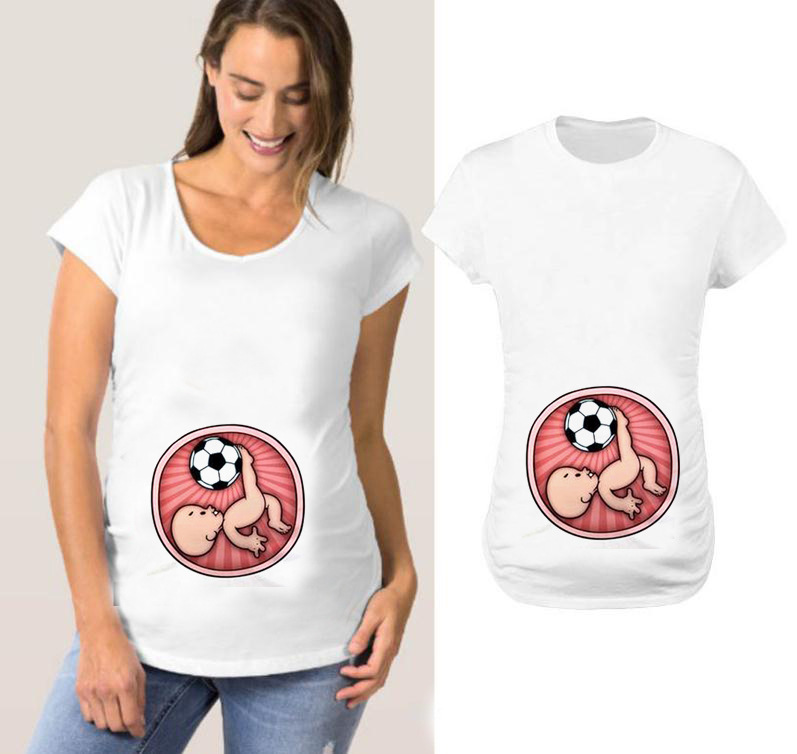 Title 1, Football Baby Kicking Pregnant Woman T-shirt Top