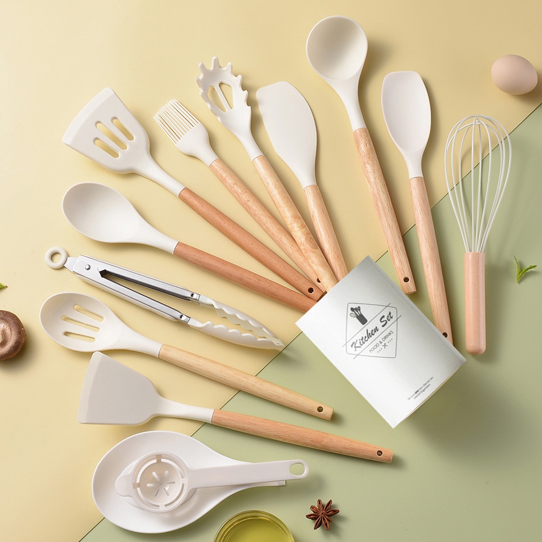 14-Piece Silicone Kitchen Utensils Set Non-stick Cooking Spoon And Baking Tools — image 2