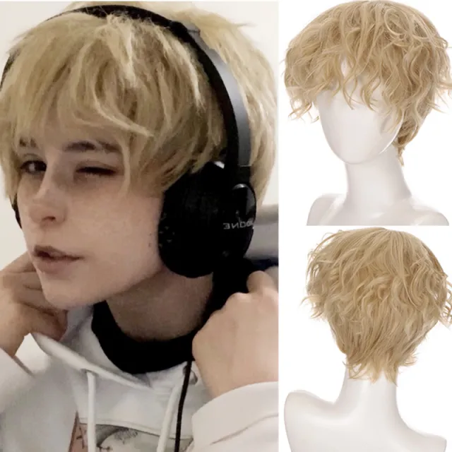 Men's Fluffy Handsome Fake Hair Beige - Shop at LoveMi