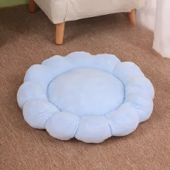 50x50cm Multi Color Petal Dog And Cat Nest Cute Half Surrounded Double Sided Short Plush Comfortable And Soft Pet And Cat Beds - Blue - View 1