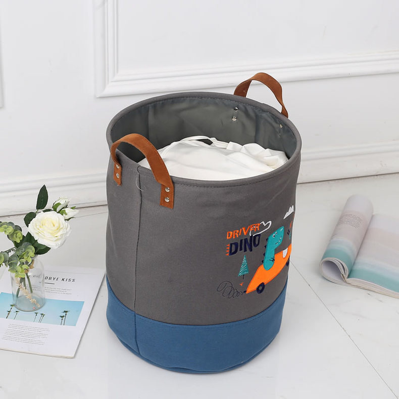 Dinosaur Round Clothes Organizer Storage Basket