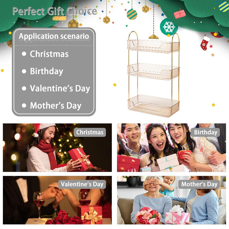 Cosmetic Makeup Holder 3 Tier Storage Shelf Countertop Organizer Perfume Stand