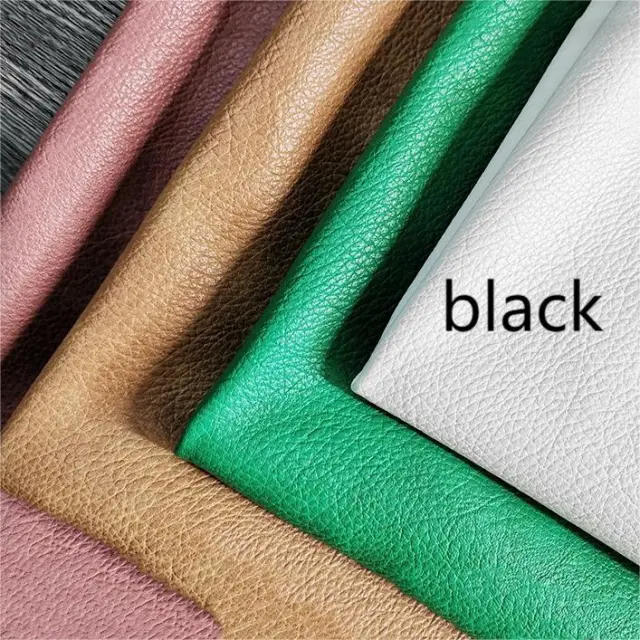 Double color Litchi Grain Leather Fabric With Thick Elastic Bottom Black - Shop at LoveMi