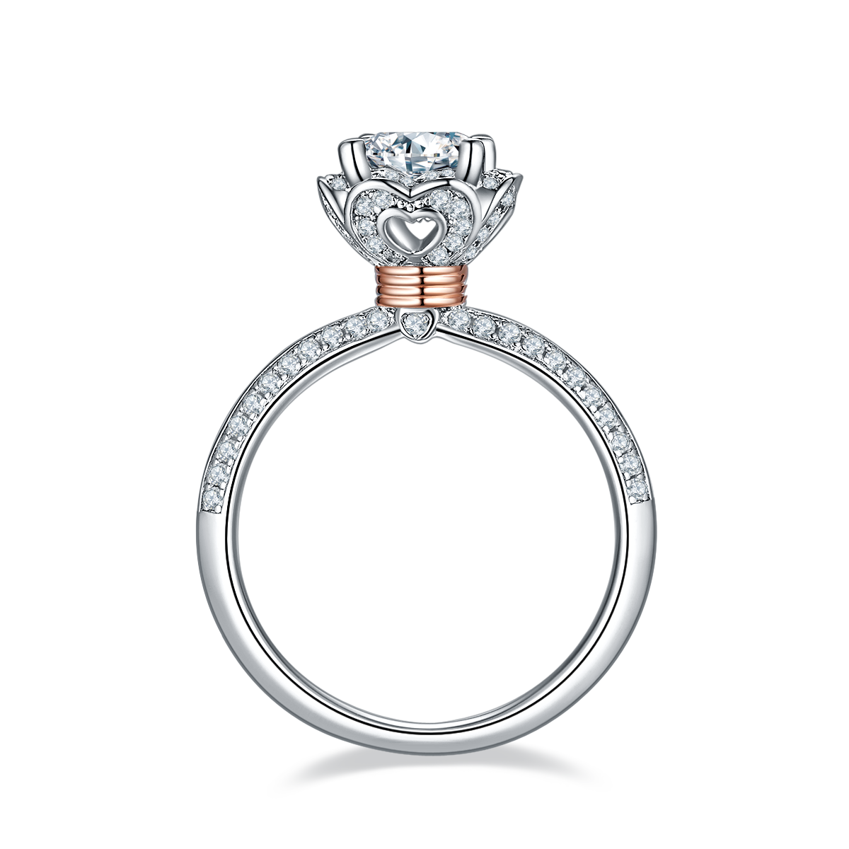 A 1-carat Luxurious And Fashionable Light Luxury Trend Jewelry Silver Ring For Men And Women, Set With Top-quality Moissanite, Made Of S925 Silver-plated Platinum Material.