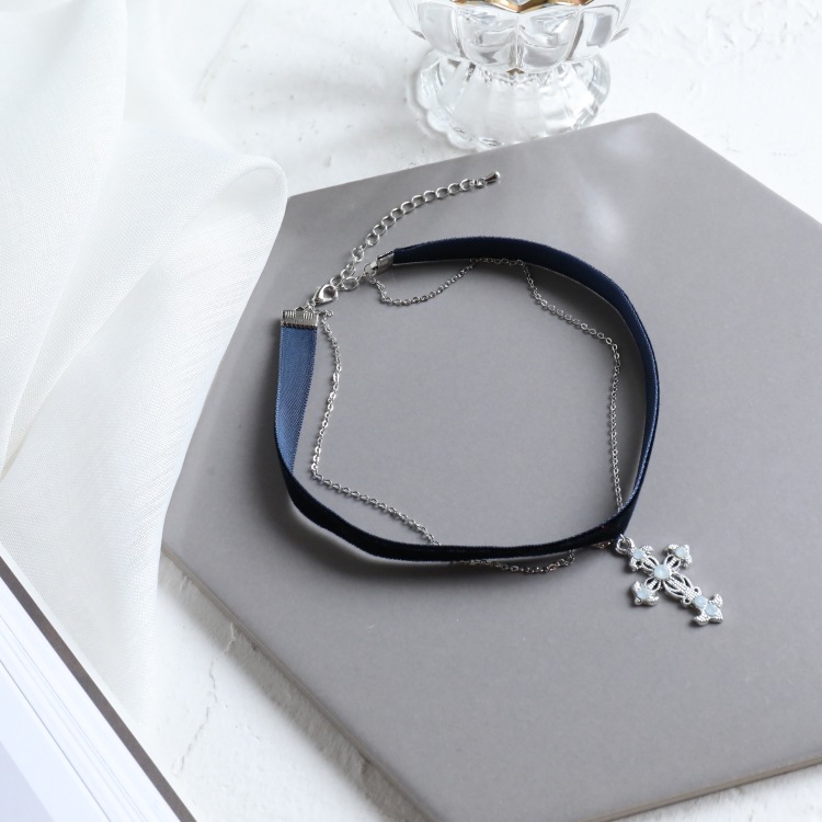 Vintage Girl Choker Angel Cupid Collar Double Chain