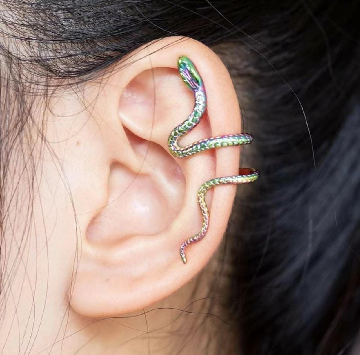 Title 5, Pendientes de serpiente de oreja envolventes pa...