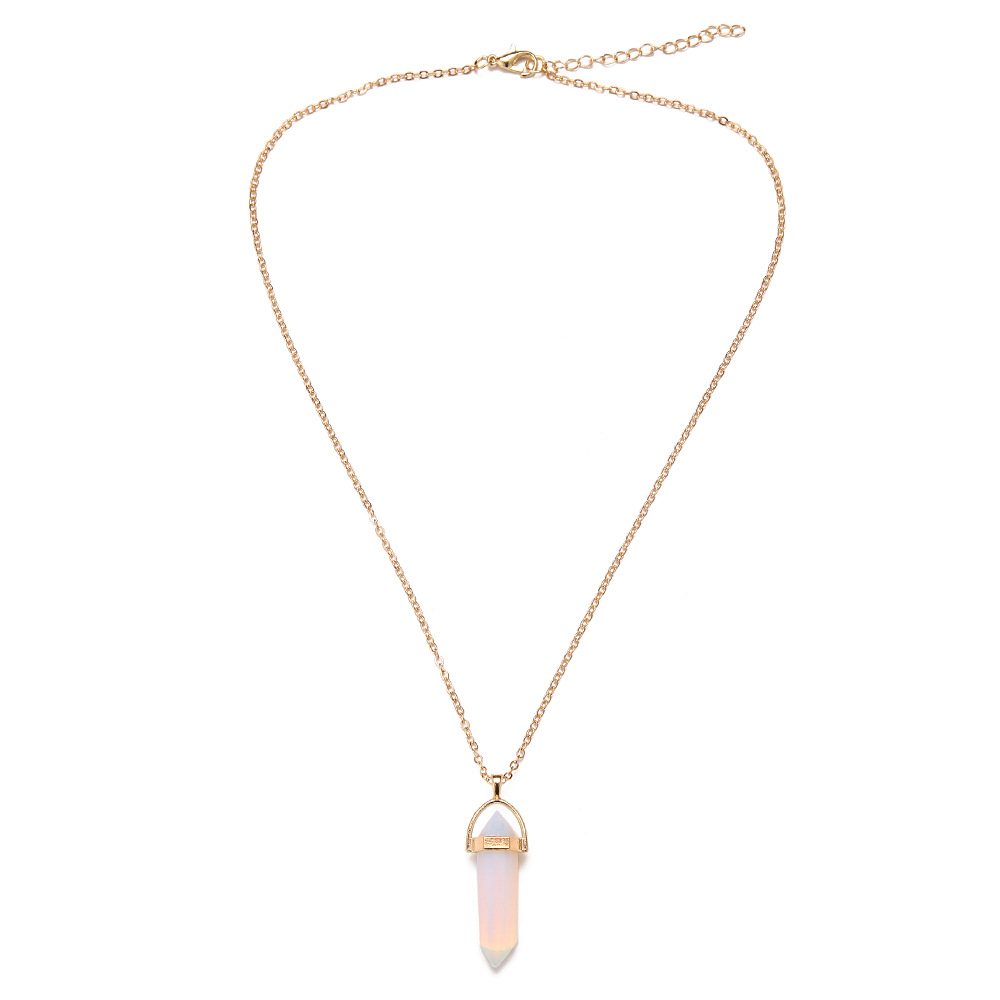Natural Crystal Stone Pendant Clavicle Necklace