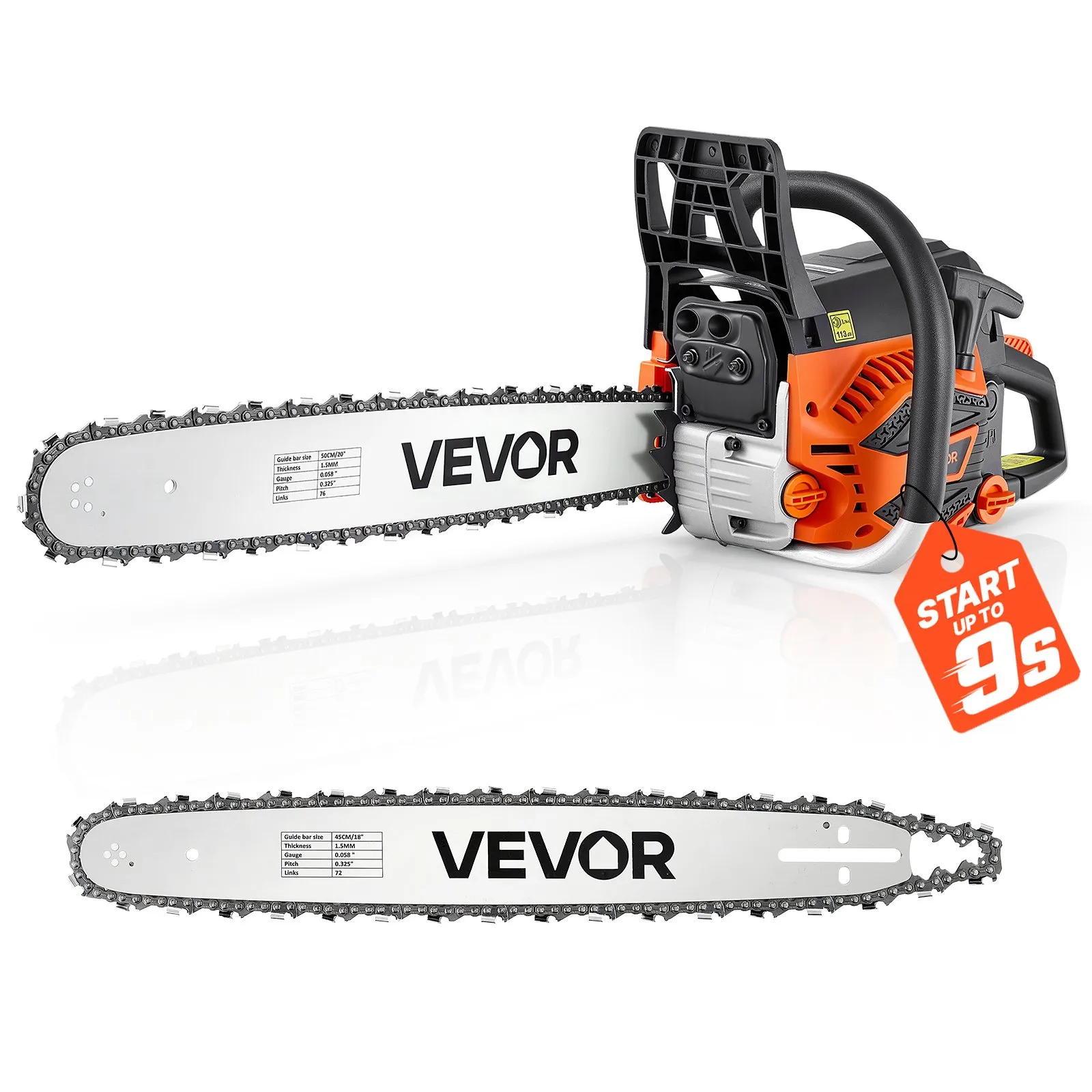 Gas Powered Chainsaw 18 & 20 Inch 58CC 3.22HP 2 Stroke Engine Saw, For Wood Cutting, Tree Trimming & Land… image 2