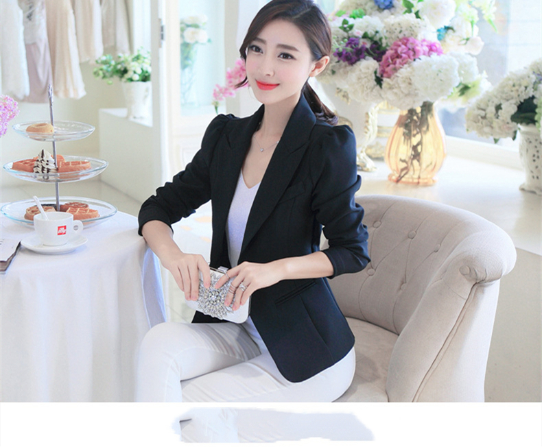 Korean Style Large Size Fashion Slim Long-sleeved Small Suit Jacket For Women