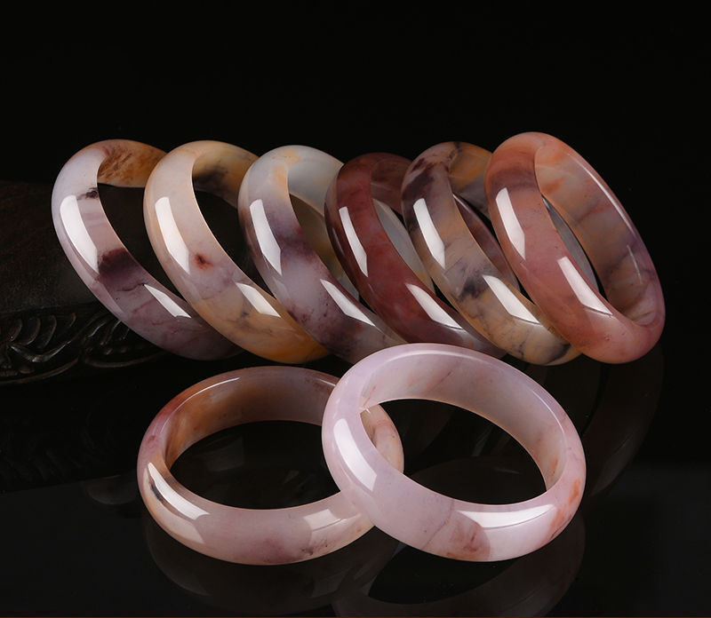 Title 4, Hetian Gold Silk Jade Bracelet Violet Natural G...