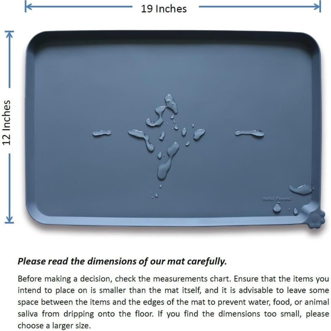 Found Waterproof Pet Feeding Mats With High Lips Multiple Size And Colors For Dogs, Cats  Others G — foto 3