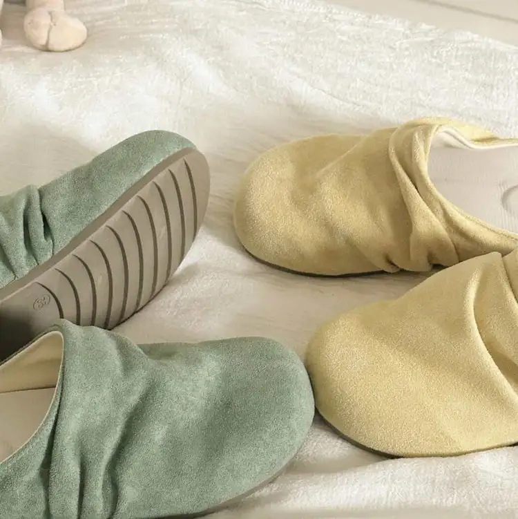 Women Spring Vintage Dopamine Closed Toe Mules, Ruched Casual Outdoor Slip On Style Sandals