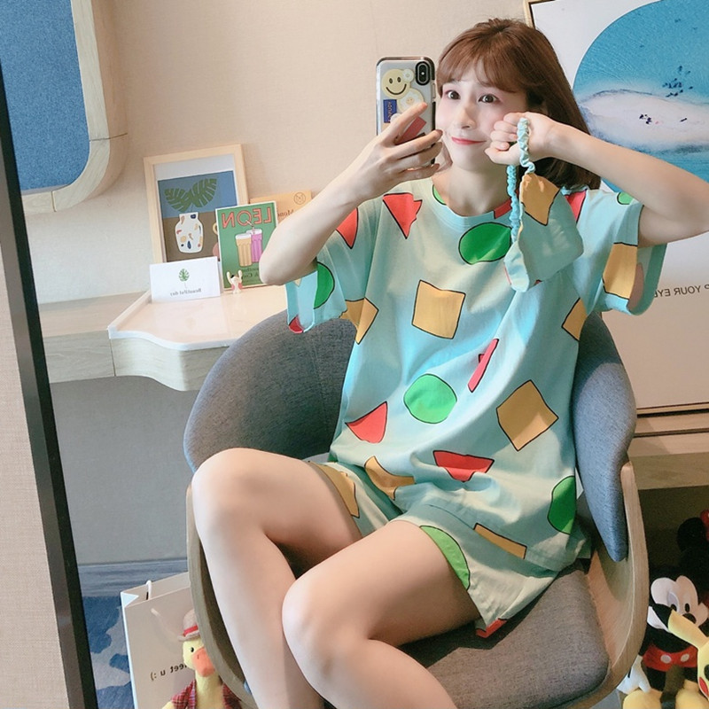 Title 3, Two-piece Pajamas Short-sleeved Cute Cartoon Ho...