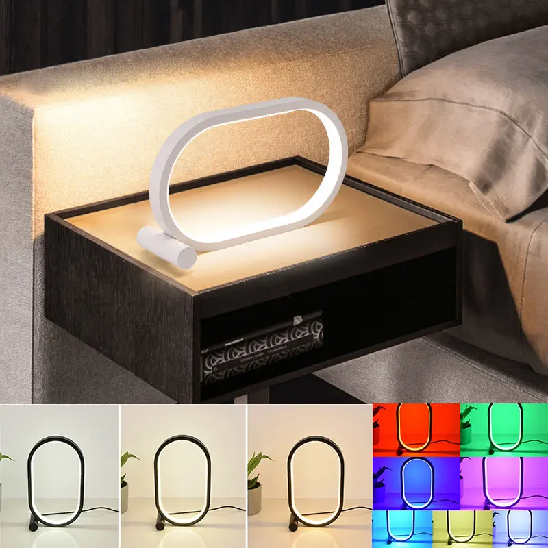 Usb Plug-In Lamp Oval Acrylic Touch Control Dimmable Modern