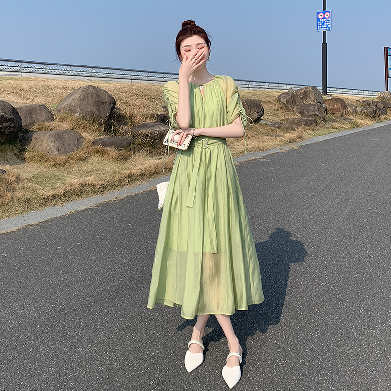 Round-Neck Loose-Waist Day Dress, picture 4 of 5