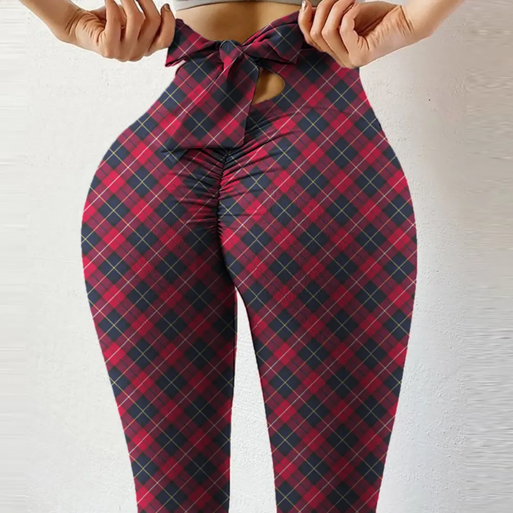 Tight-fitting Hip Sexy Sweatpants High Waist Stretch Bow Yoga