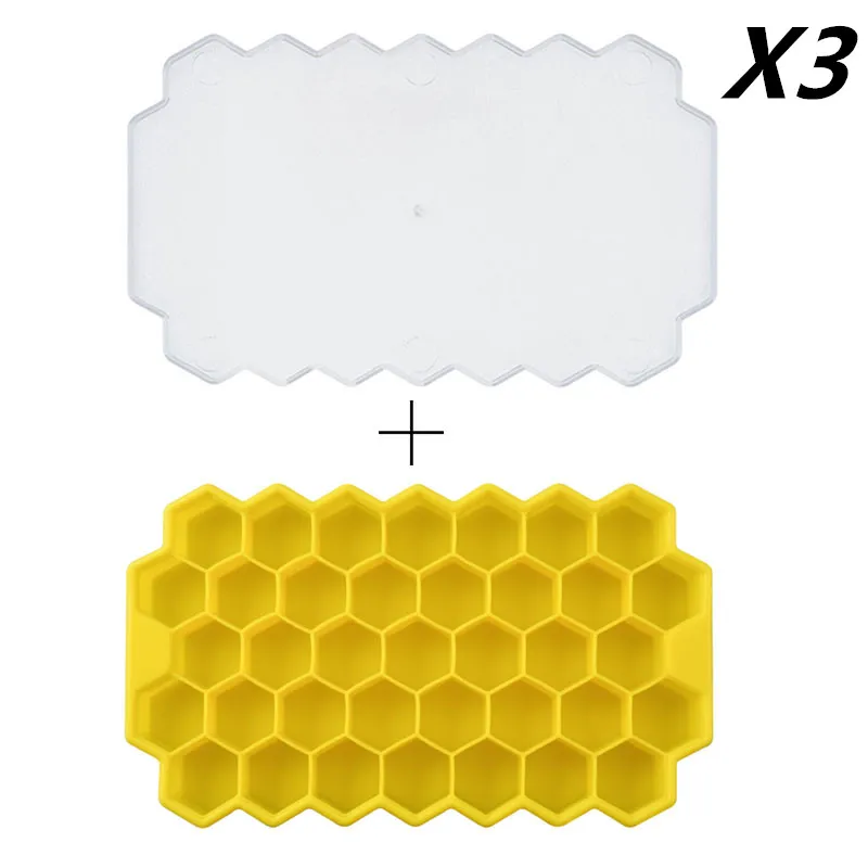 Honeycomb silicone ice tray - Yellow 3Pcs