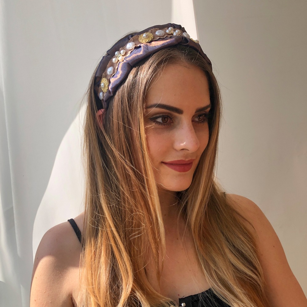 Ins Retro Style Creative Imitation Pearl Press Hair Headband