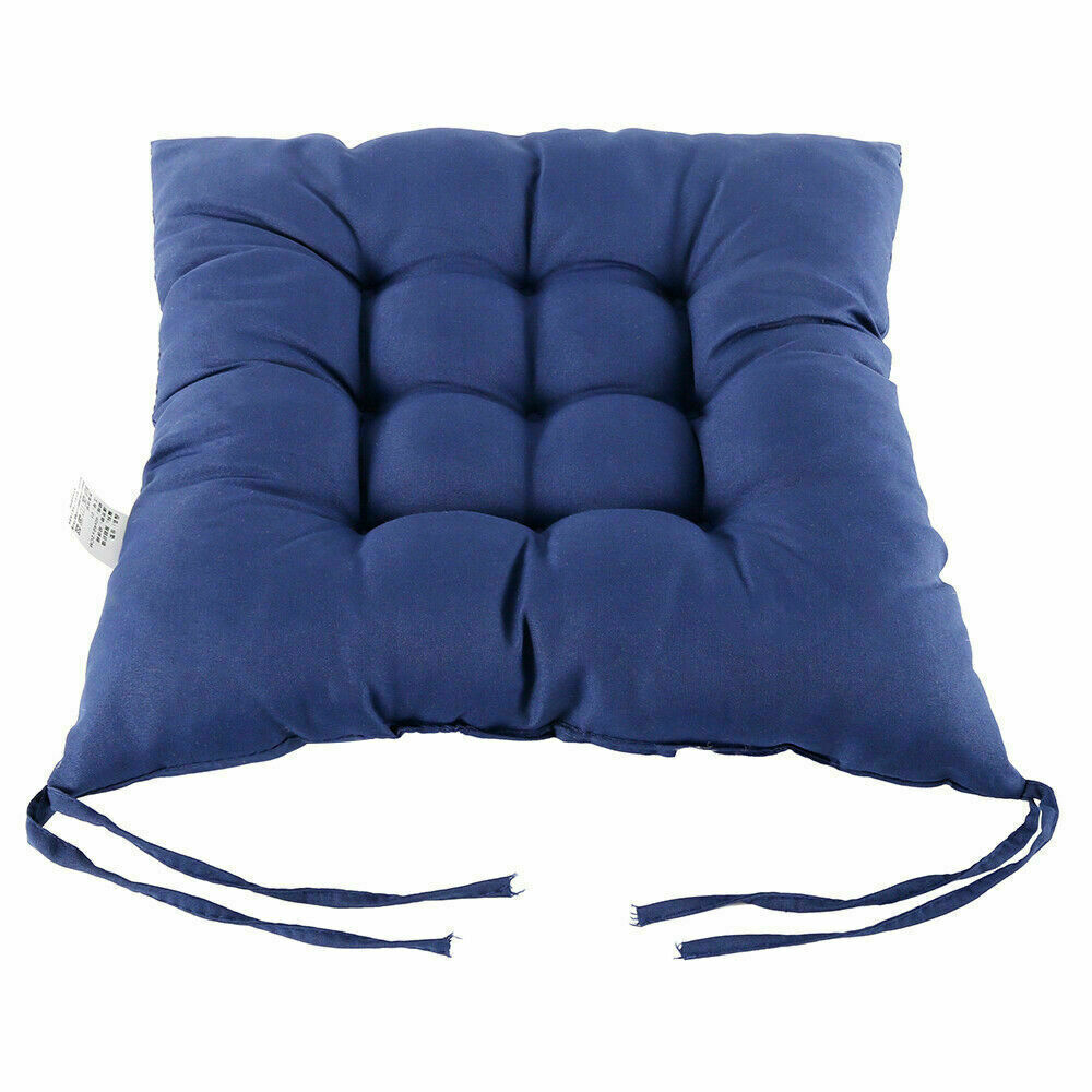 4 Pack Seat Pad Dining Room Garden Kitchen Chair Cushions Tie On Plain UK — image 6