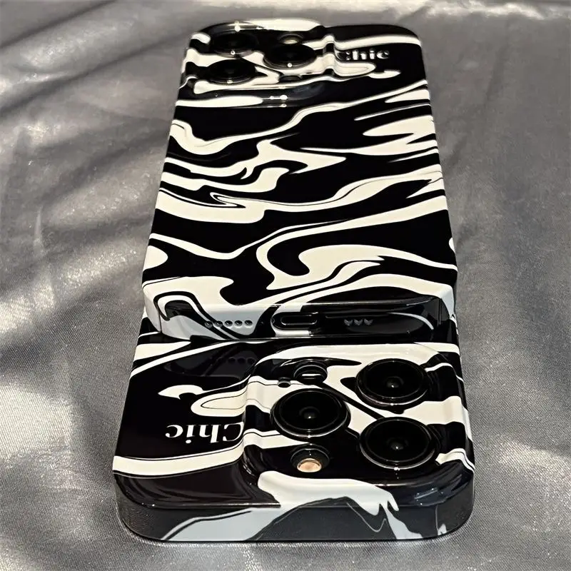Black Threaded Film Fine Hole Phone Case