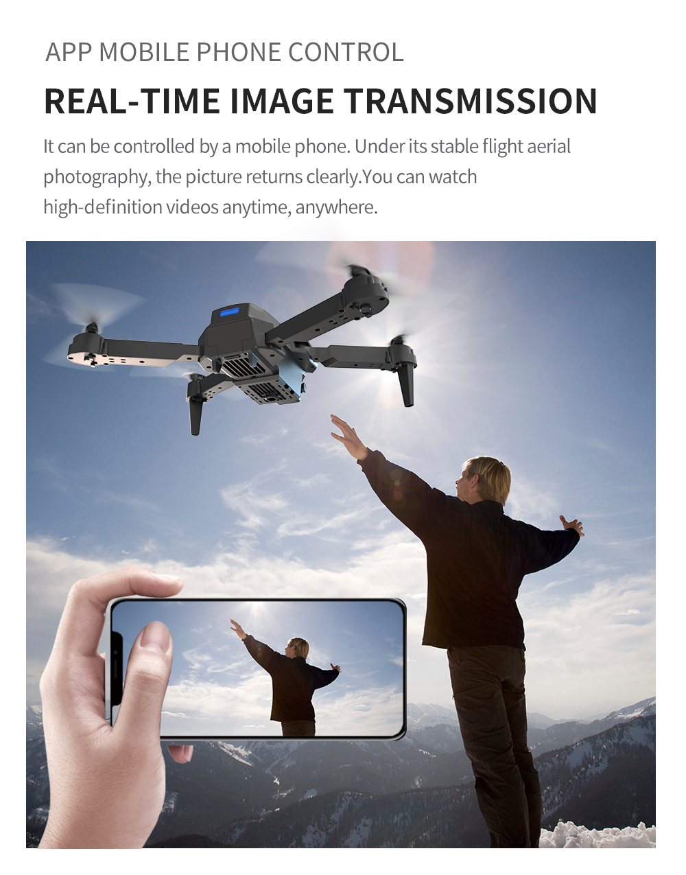 E88Pro Dual Camera Dual Electric Drone detail