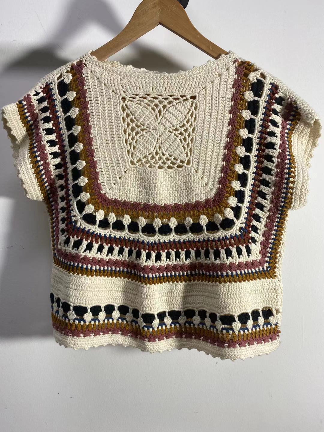 Title 12, Heavy Industry Crochet Knitted Pullover Vest Fa...