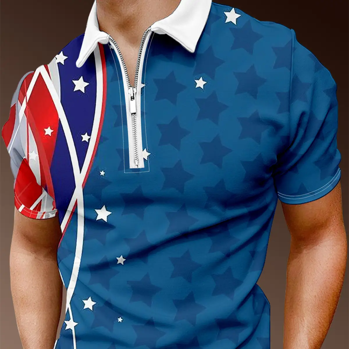 Creative Elements Men's Lapel Short Sleeve Casual