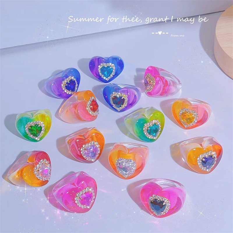 Title 2, Gradient Color Heart Encrusted Summer Personali...