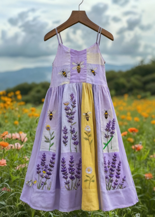 Women's Pastoral Retro Fresh Style Spaghetti Strap Loose Dress