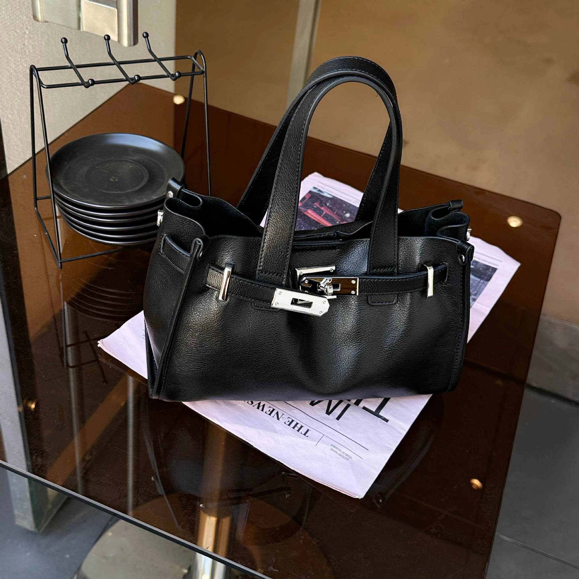 Genuine Leather Women's Bag With A High-end Feel, Luxury Casual Tote Bag, Large Capacity, Top-grain Cowhide Shoulder And Crossbody Bag