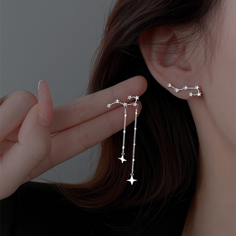 Long Tassel Big Dipper Stud Earrings