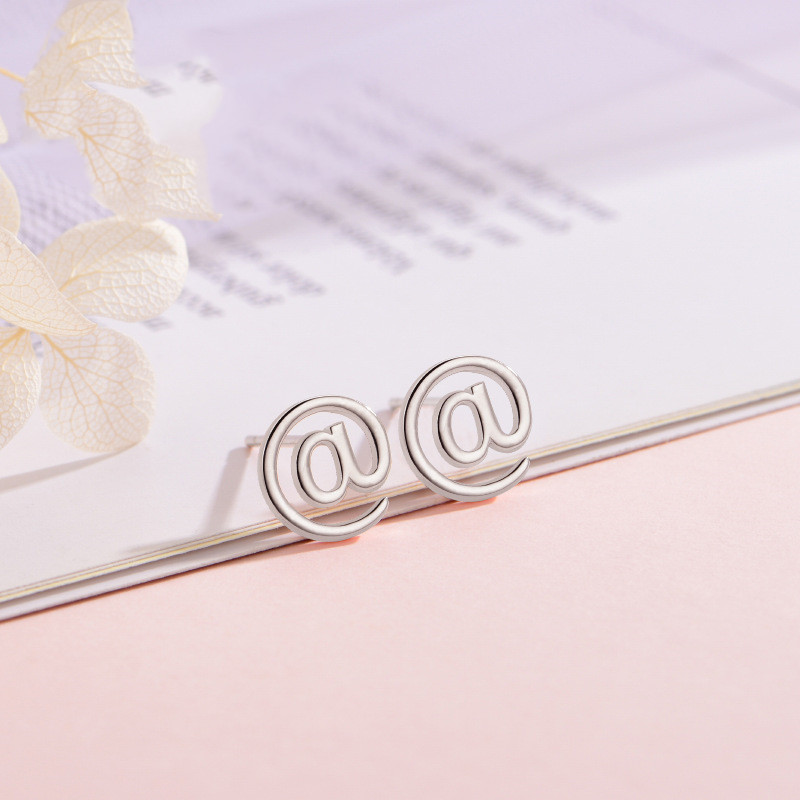 Silver Creative Symbol Earrings New Trendy Female Earrings